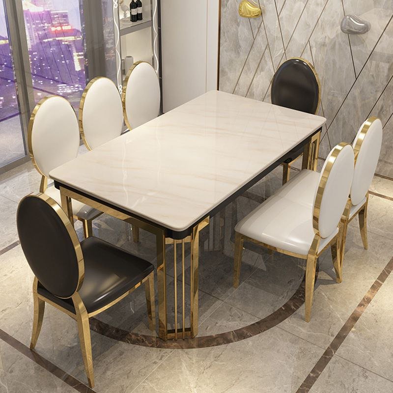 Luxury Modern Rectangular Dining Table Set
