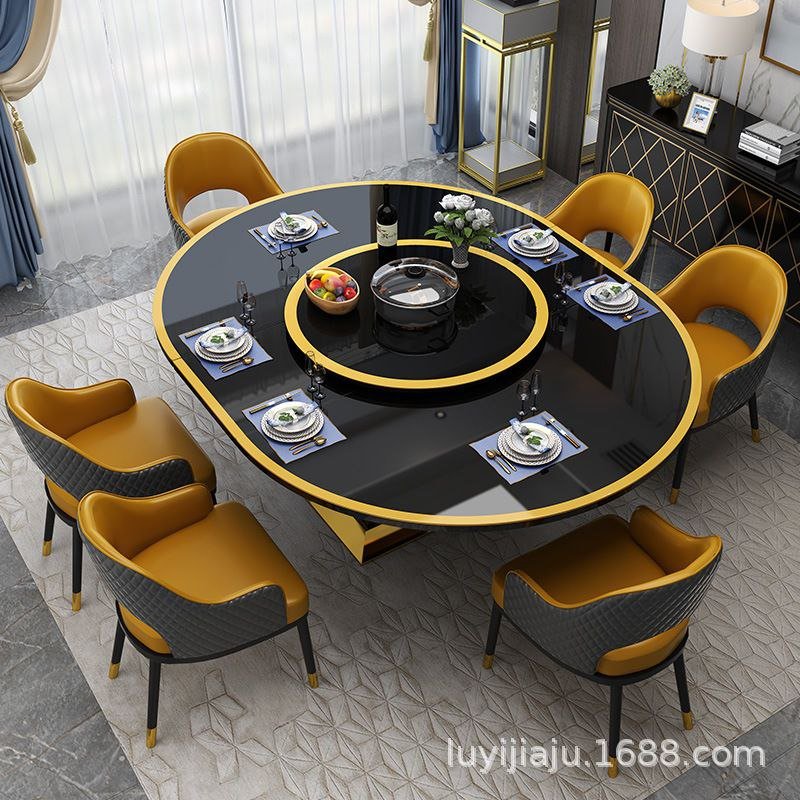 AJJ DX-261 Italian-Style light Luxury Mirrored Dining Table