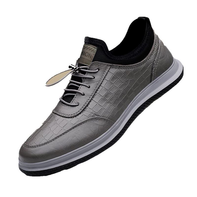 Stone Pattern Causal Tennis Sneakers PU Leather Fitness Shoes For Men