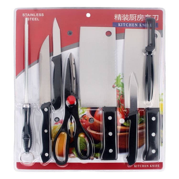 8-piece knife set Stainless Set Kitchen Knife Scissors Ceramic Peeler Chef Slice
