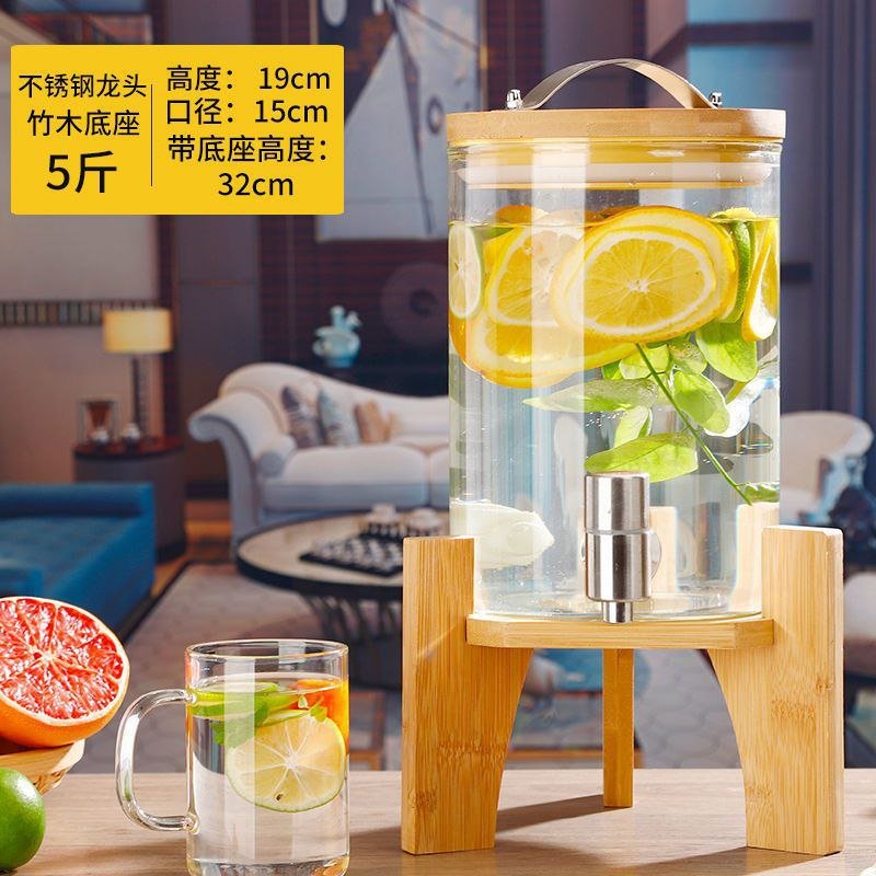 Household Heat-Resistant Glass Bottle with Faucet