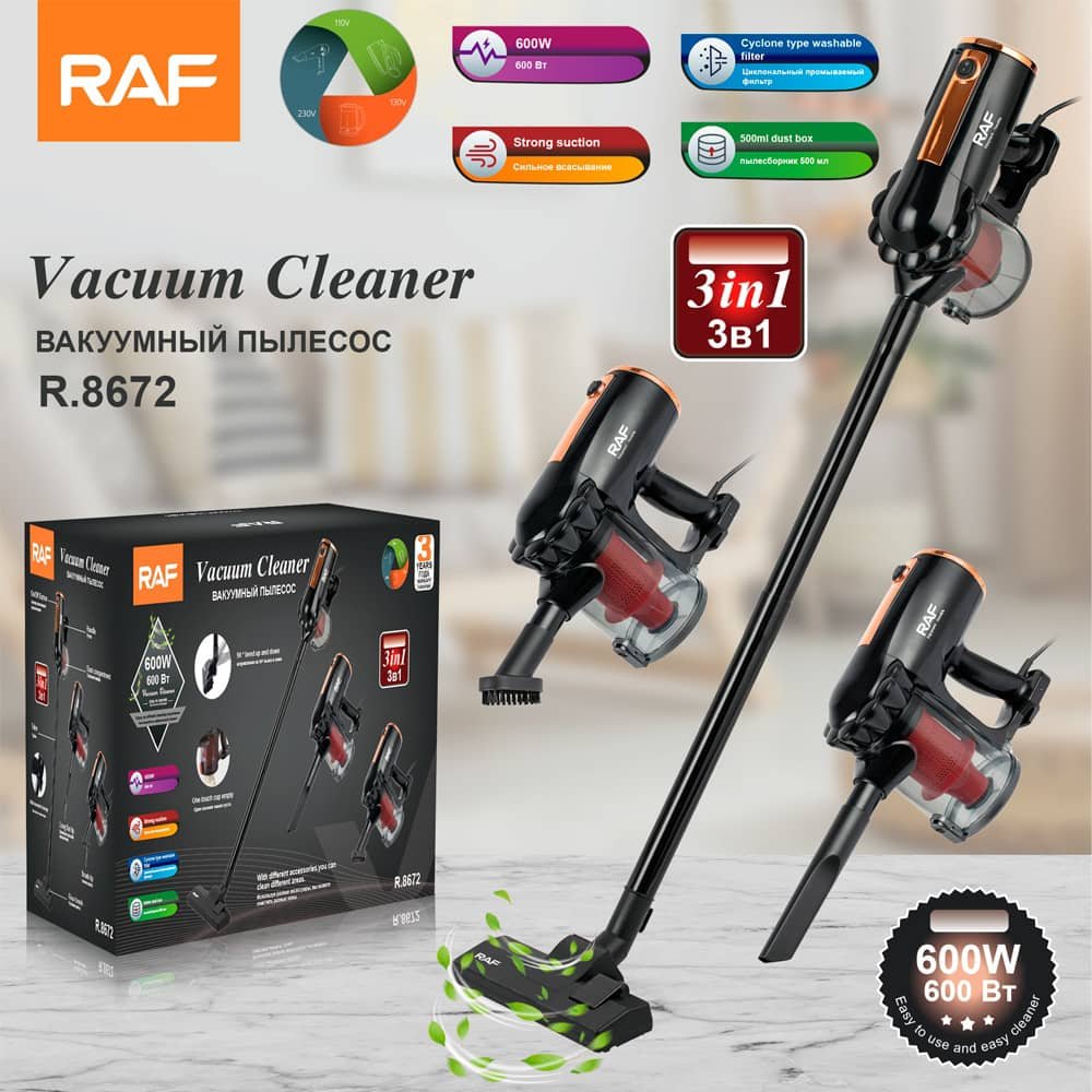 RAF New Design 3 in 1 Vacuum Cleaner 500ml Strong Power
